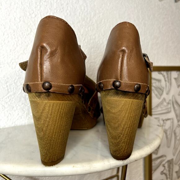 Sanita Danish Mary Jane Clog Womens Size 40 T Strap Camel Animal Print Brown - Picture 5 of 10